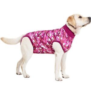 Suitical Dog Surgery Recovery Suit with Clip-Up System - pink camo